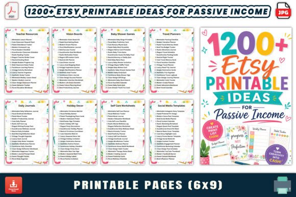 1200 Etsy Printable Ideas for Passive