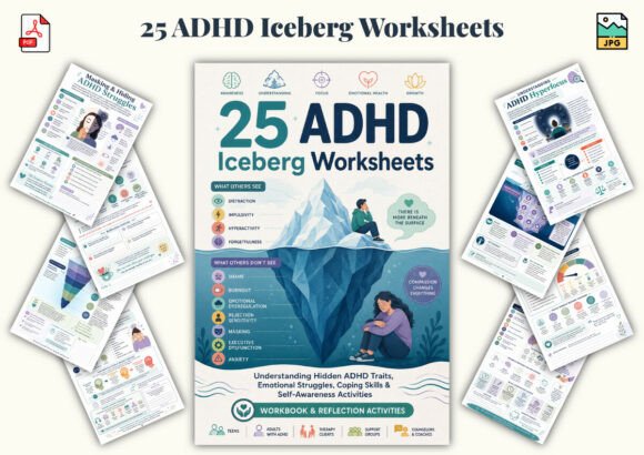 25 ADHD Iceberg Worksheets: Uncovering Hidden Challenges and Building Emotional Awareness