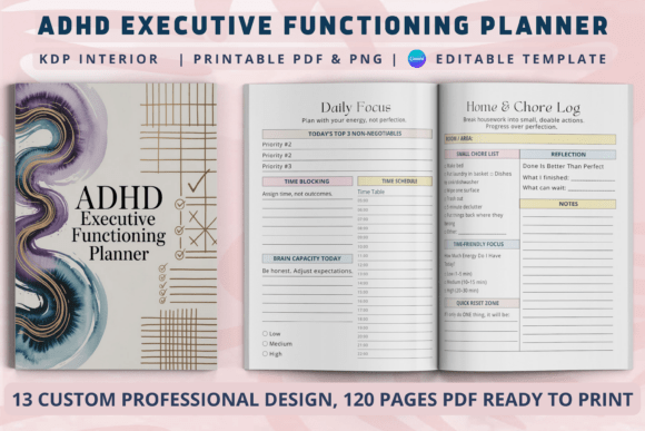 ADHD Executive Functioning Planner: A Strategic Tool for Neurodivergent Productivity