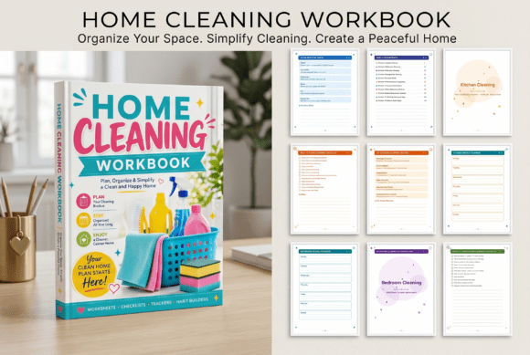 Home Cleaning Workbook – Plan, Organize, Simplify for a Calmer Home
