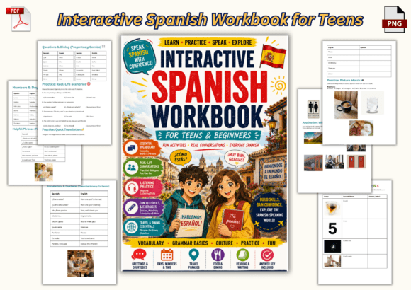 Interactive Spanish Workbook for Teens: Learn Spanish the Fun and Practical Way