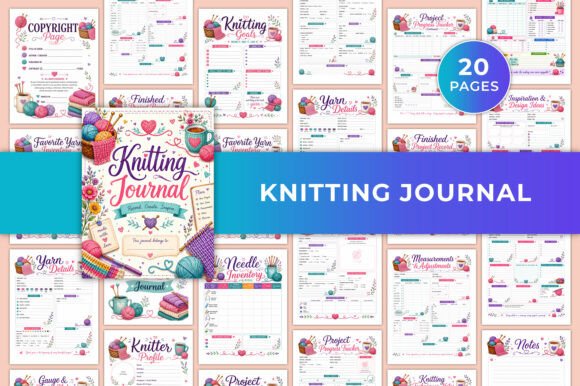 Knitting Journal KDP Graphic for Organized Crafting