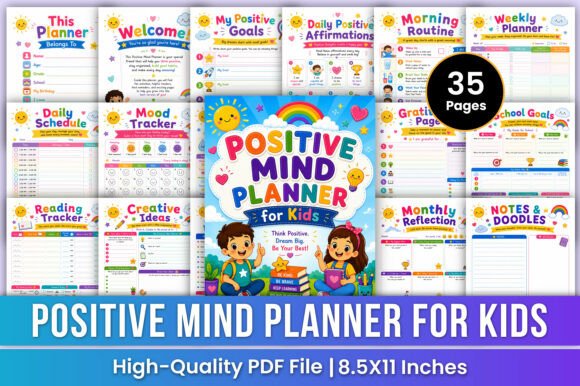 Positive Mind Planner for Kids Interiors: A Tool for Emotional Growth and Habit Building
